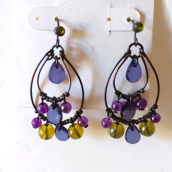 Croft & Barrow Double Hoops Bead Drop Earrings - Picture 6 of 6